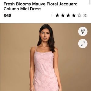 Lulus Fresh Blooms Mauve Floral Jacquard Column Midi Dress